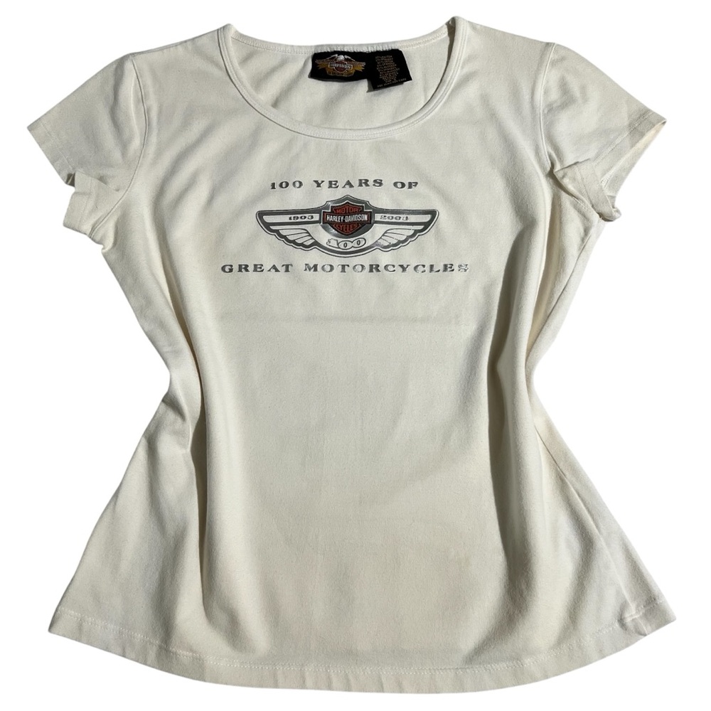 Y2k Style Harley Davidson 100 year anniversary tee